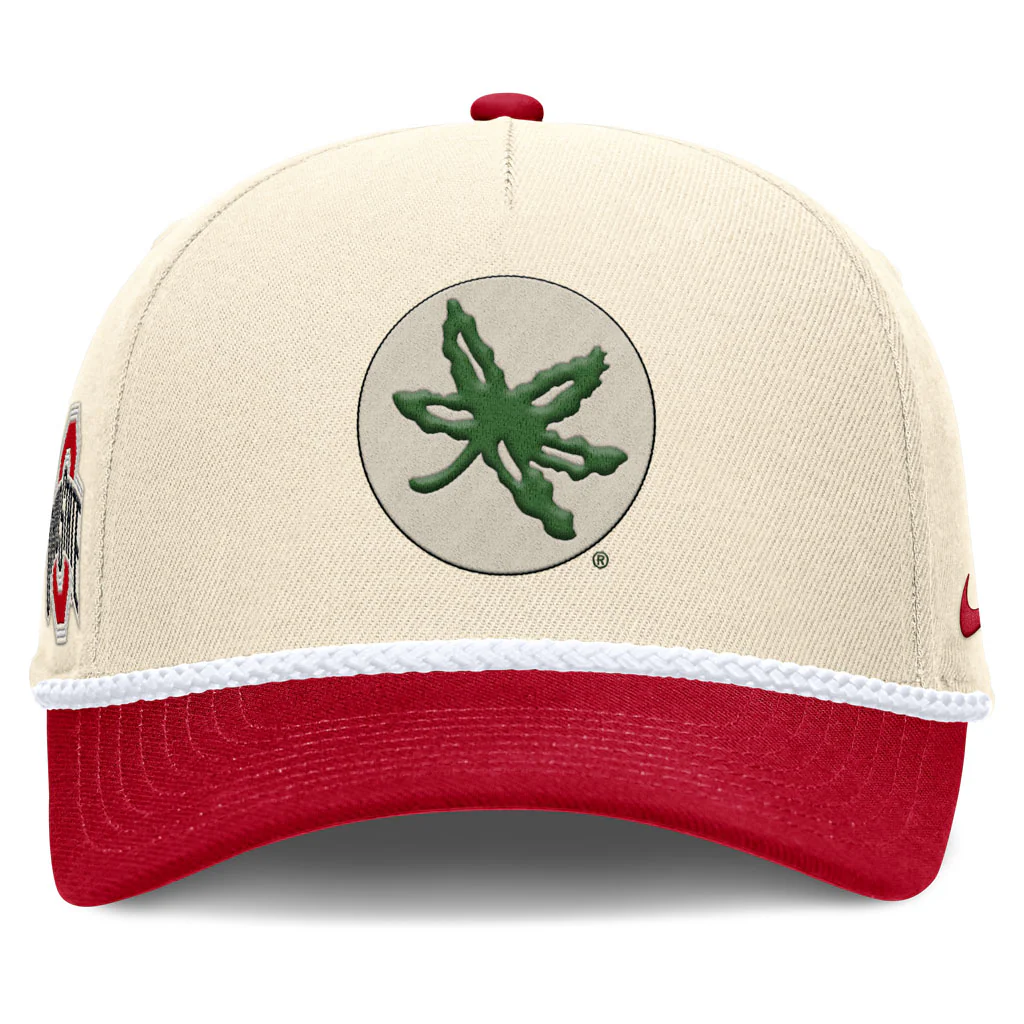 NCAA Ohio State Buckeyes Nike Two-Tone Rope Structured Adjustable Hat - Cream - Image 3