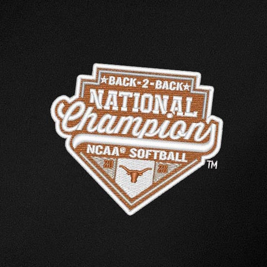 NCAA Texas Longhorns 2026 Softball National Champions Antigua Tribute Polo - Black - Image 2
