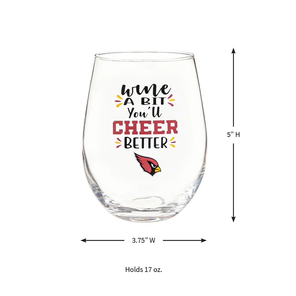 NFL Arizona Cardinals Evergreen 17oz Boxed Stemless Wine Glass - Image 3