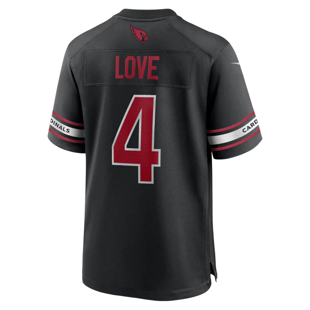 NFL Arizona Cardinals Jeremiyah Love Nike Alternate Game Jersey - Black - Image 2