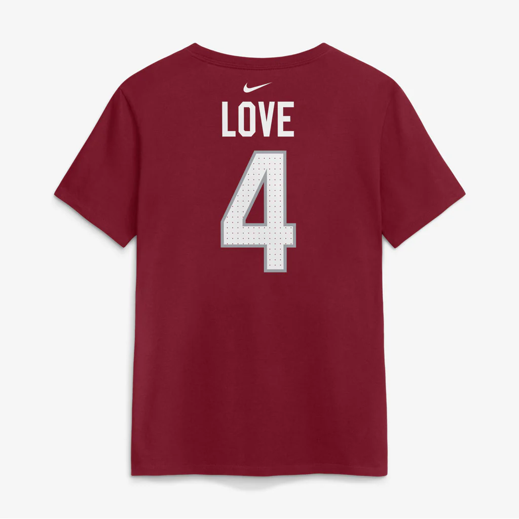 NFL Arizona Cardinals Jeremiyah Love Nike Home Name & Number T-Shirt - Red - Image 3