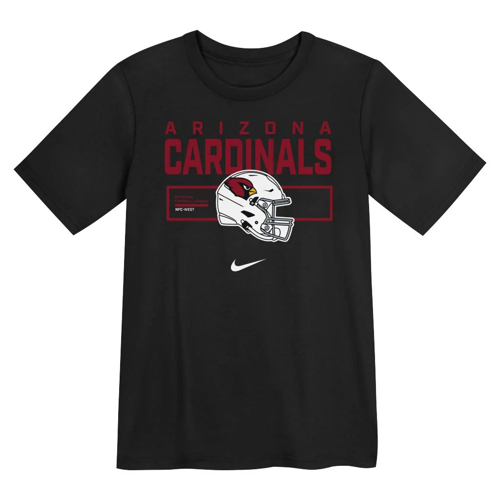NFL Arizona Cardinals Kids Nike Helmet T-Shirt - Black - Image 2