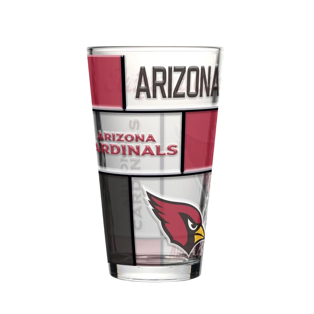 NFL Arizona Cardinals Logo Brands 16oz Quilted Pint Glass - Red