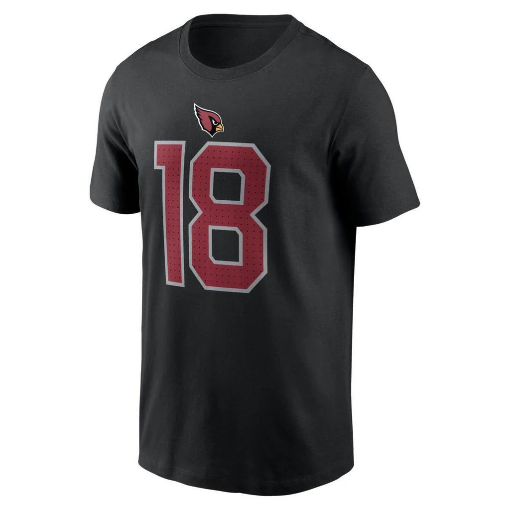 NFL Arizona Cardinals Marvin Harrison Jr. Nike Name & Number T-Shirt - Black - Image 2