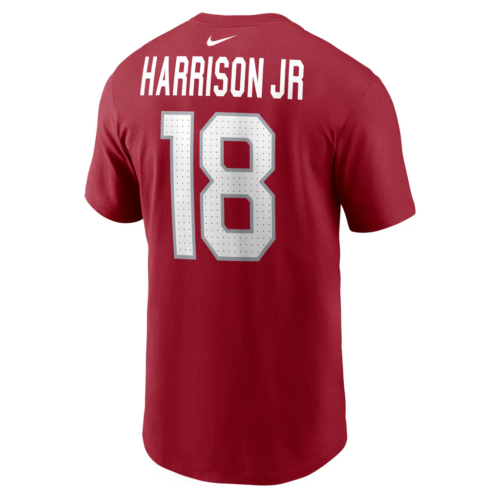 NFL Arizona Cardinals Marvin Harrison Jr. Nike Name & Number T-Shirt - Red - Image 3