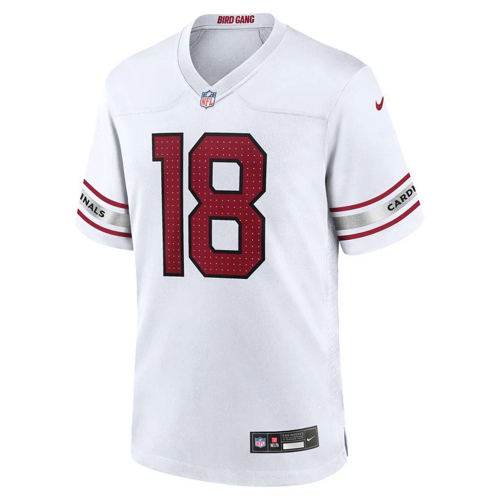 NFL Arizona Cardinals Marvin Harrison Jr. Nike Road Game Jersey - White - Image 2
