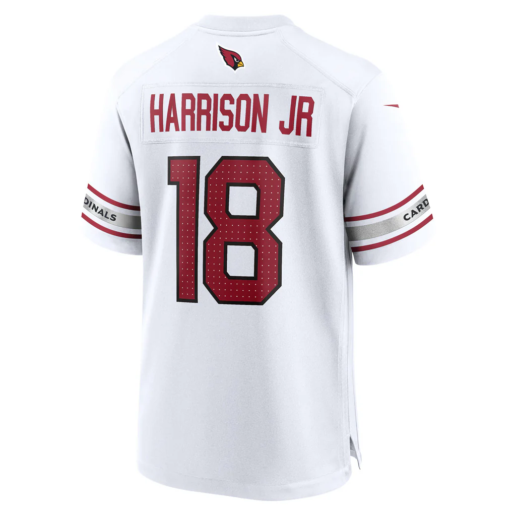 NFL Arizona Cardinals Marvin Harrison Jr. Nike Road Game Jersey - White - Image 3
