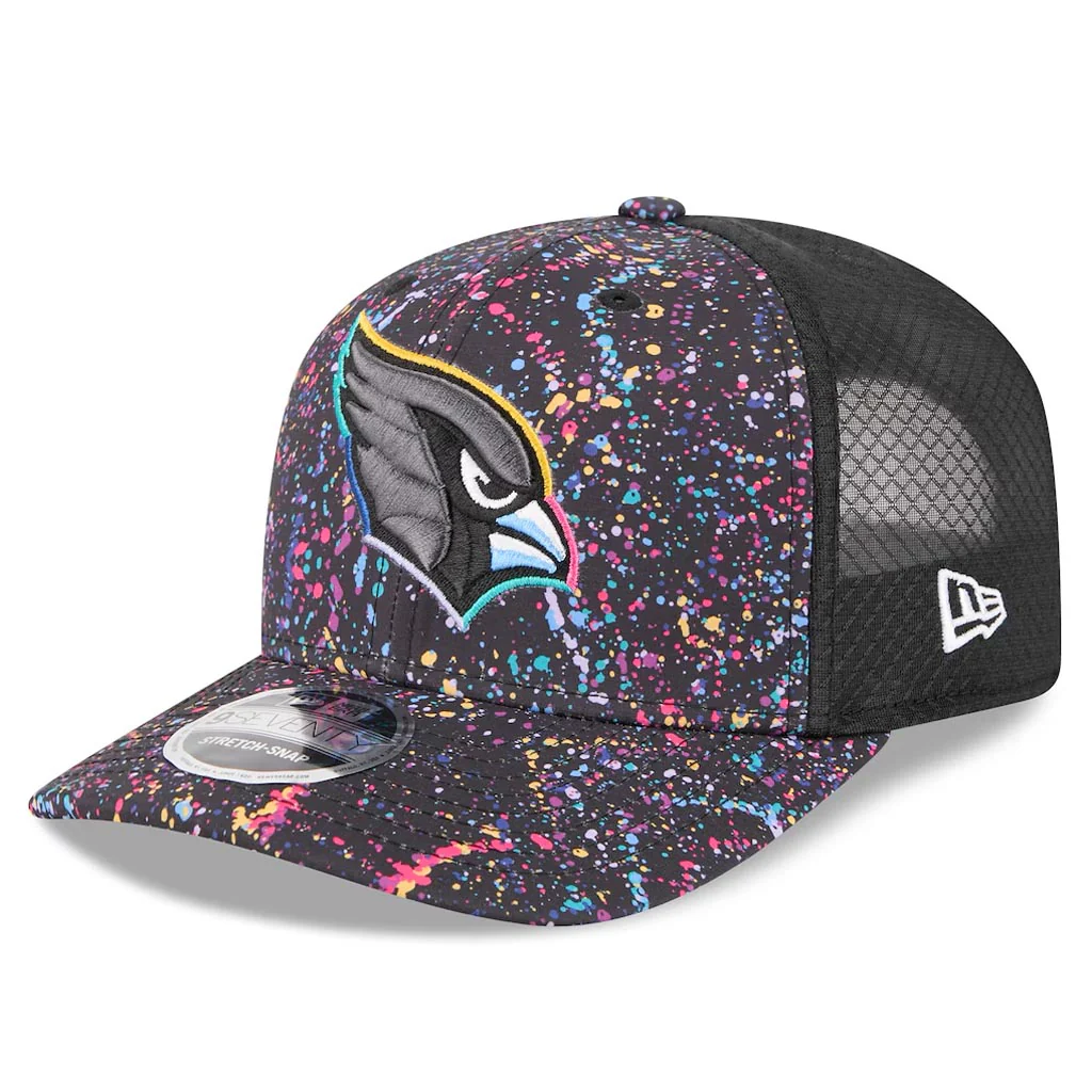 NFL Arizona Cardinals New Era 2025 Crucial Catch 9SEVENTY Stretch-Snapback Hat - Black - Image 2