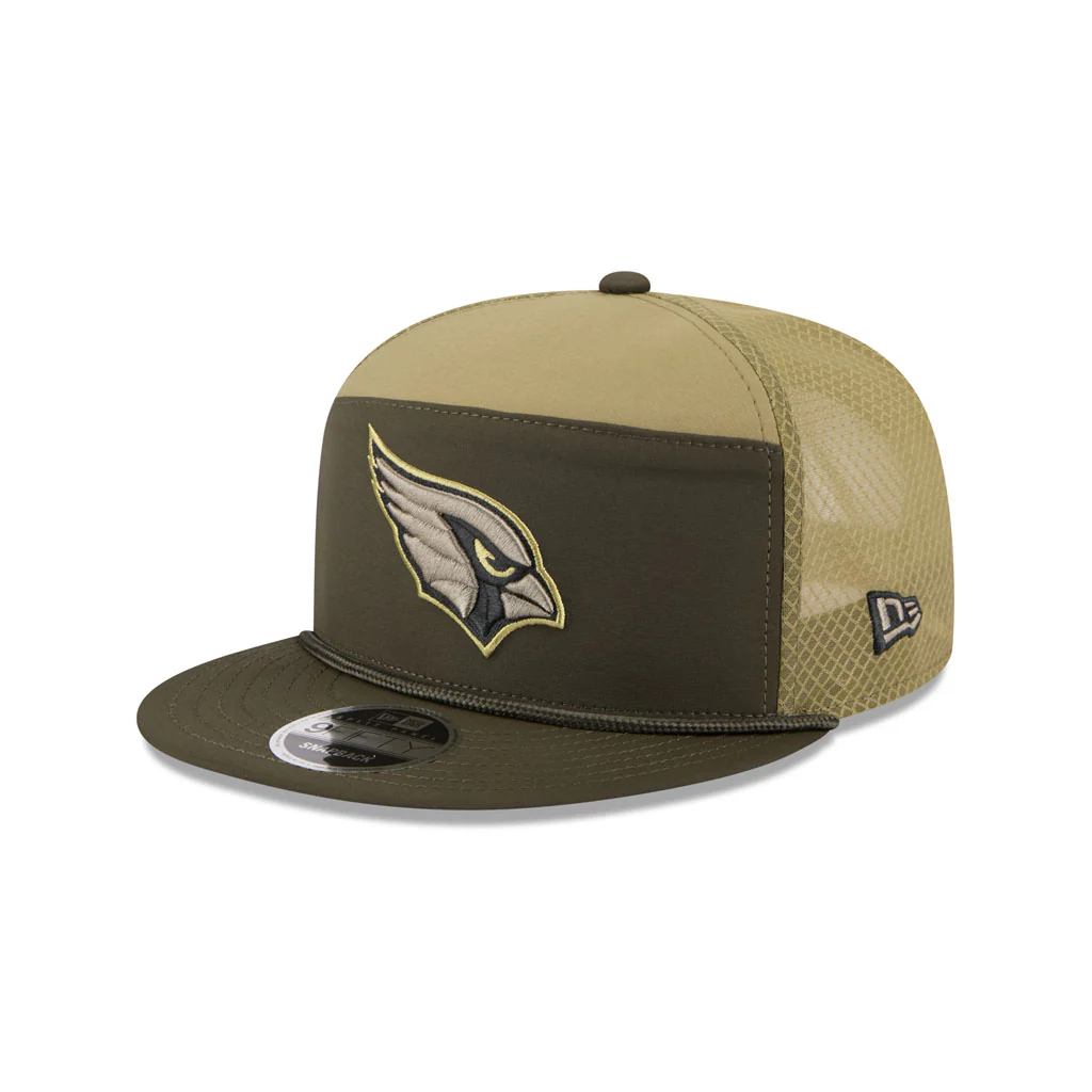 NFL Arizona Cardinals New Era 2025 Salute to Service 9FIFTY Split Panel Snapback Hat - Green - Image 3