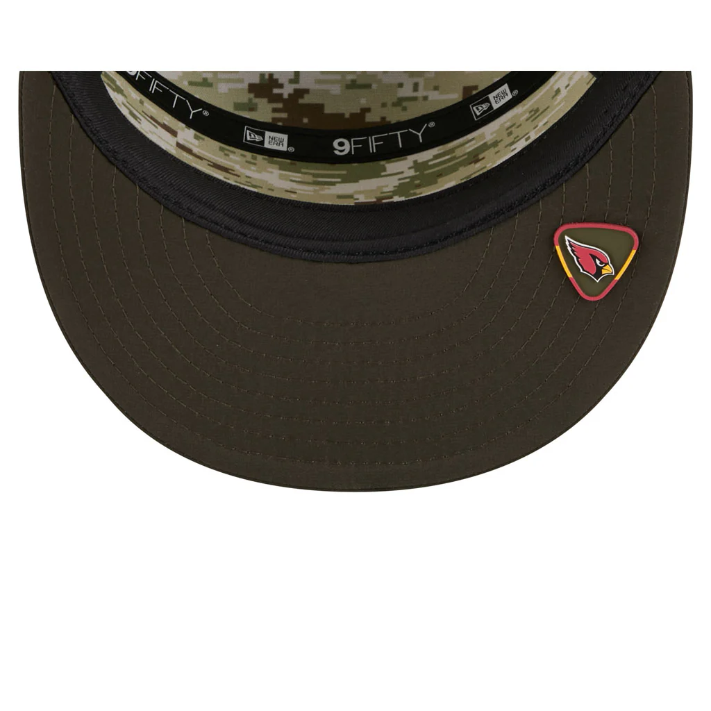 NFL Arizona Cardinals New Era 2025 Salute to Service 9FIFTY Split Panel Snapback Hat - Green - Image 5