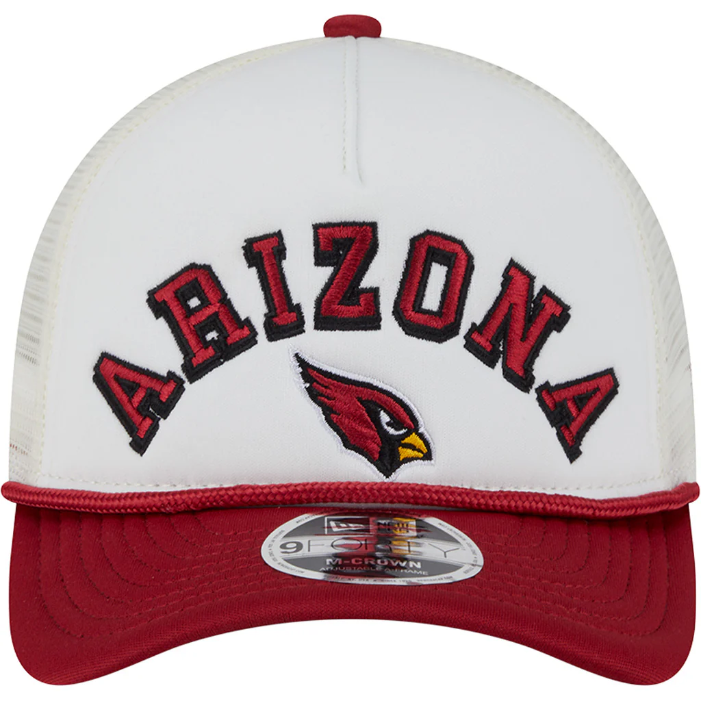 NFL Arizona Cardinals New Era Arch Logo 9FORTY M-Crown Snapback Trucker Hat - Chrome - Image 3