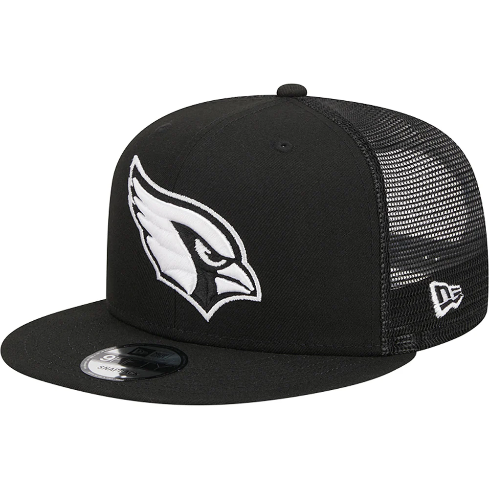 NFL Arizona Cardinals New Era Black & White Trucker 9FIFTY Snapback Hat - Black