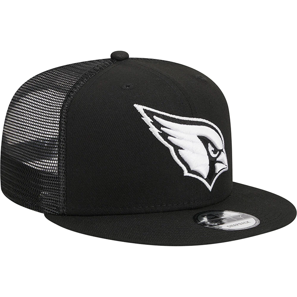 NFL Arizona Cardinals New Era Black & White Trucker 9FIFTY Snapback Hat - Black - Image 2