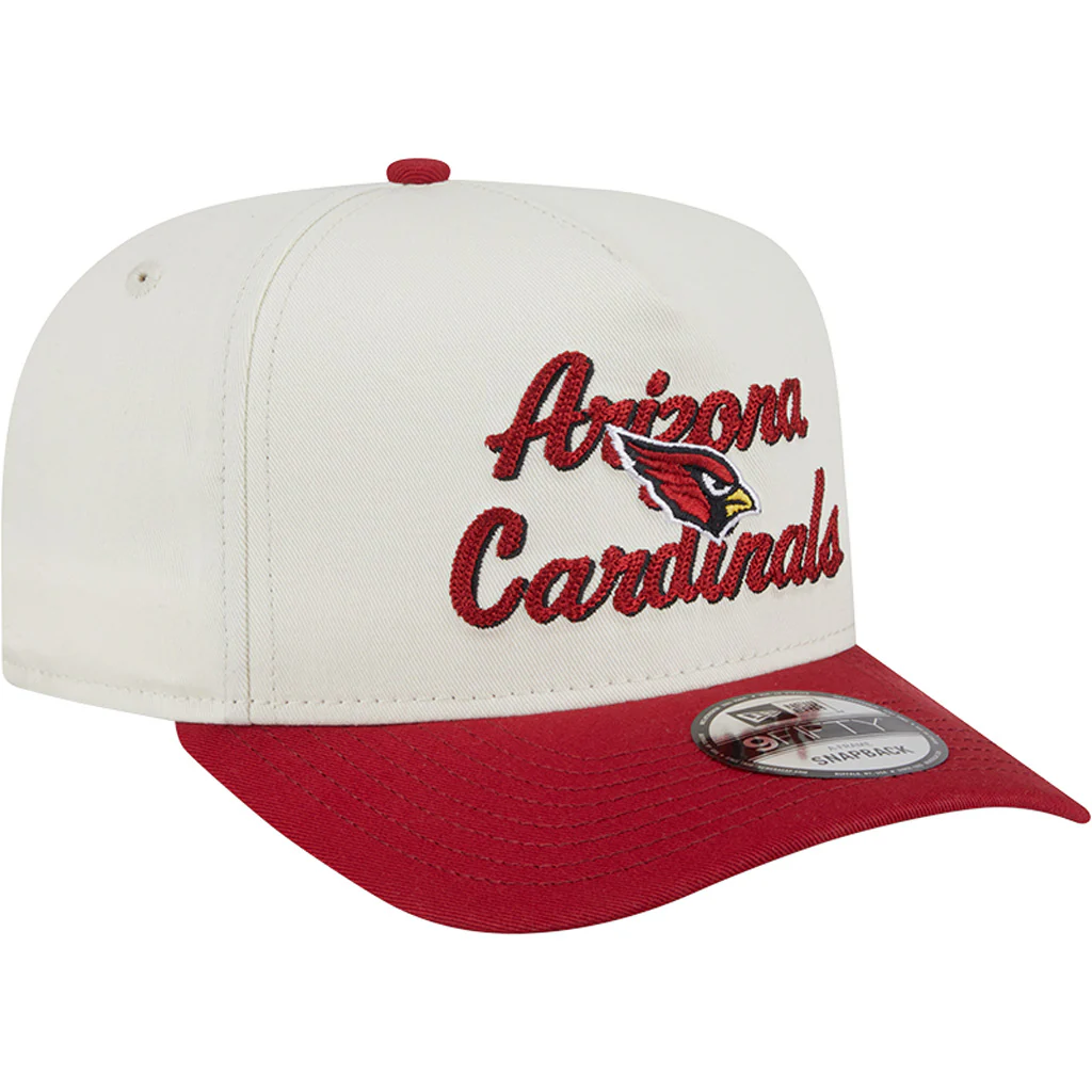 NFL Arizona Cardinals New Era Chainstitch Two-Tone 9FIFTY A-Frame Snapback Hat - Cream - Image 2
