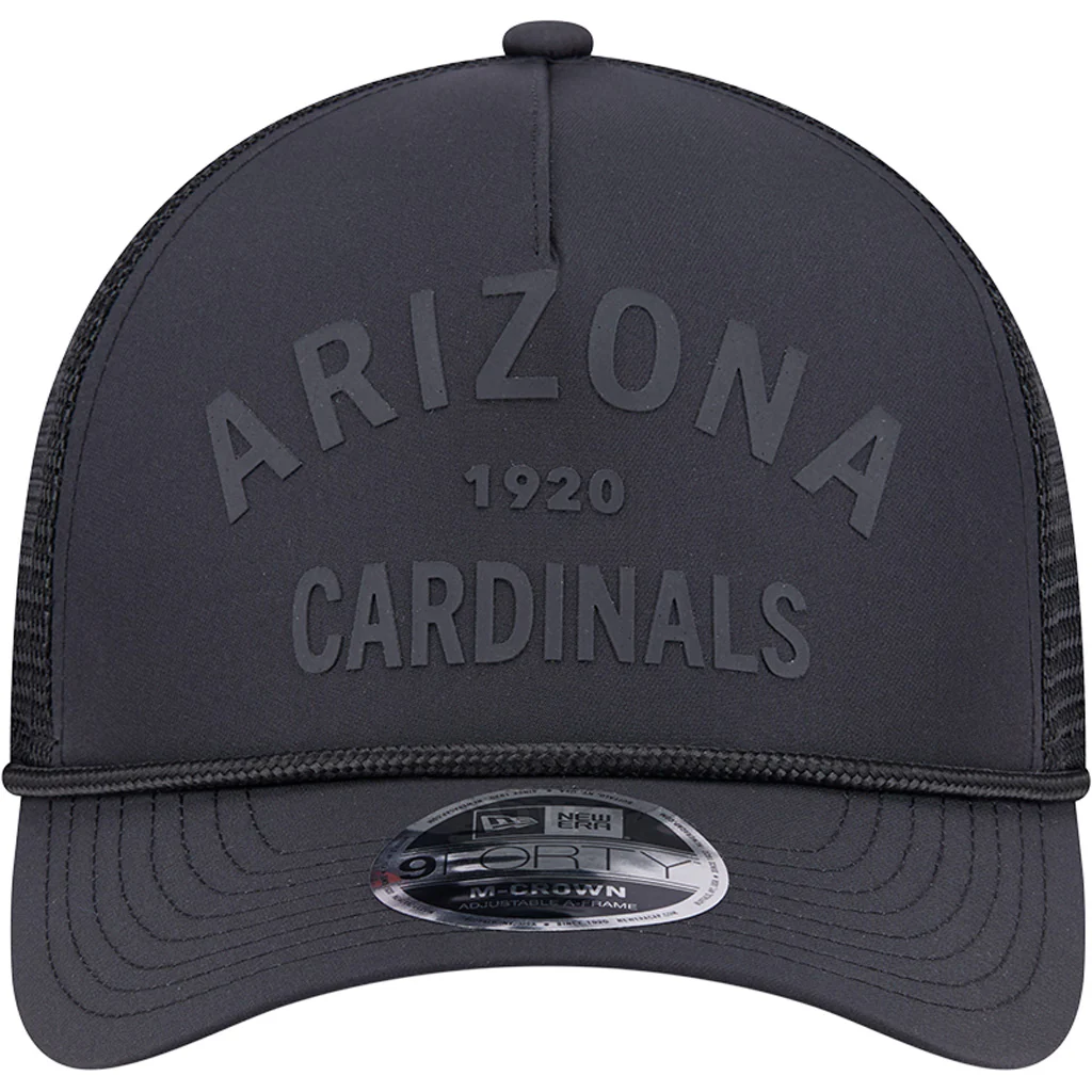 NFL Arizona Cardinals New Era Minimalist 9FORTY M-Crown Snapback Trucker Hat - Black - Image 3