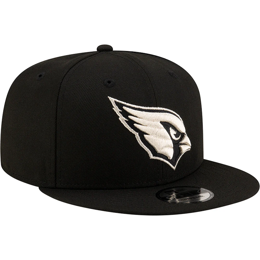NFL Arizona Cardinals New Era Silver Logo 9FIFTY Snapback Hat - Black - Image 2