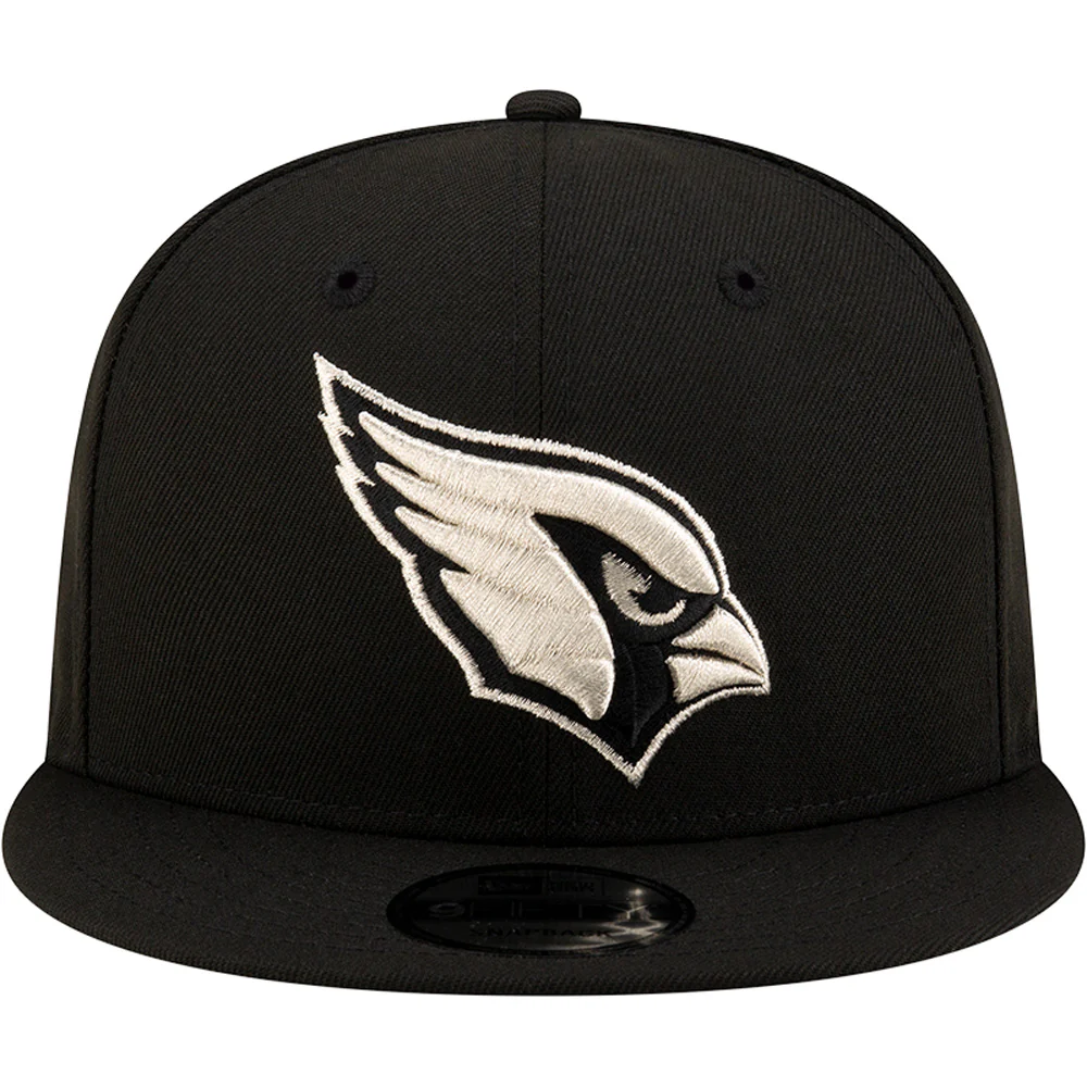 NFL Arizona Cardinals New Era Silver Logo 9FIFTY Snapback Hat - Black - Image 3