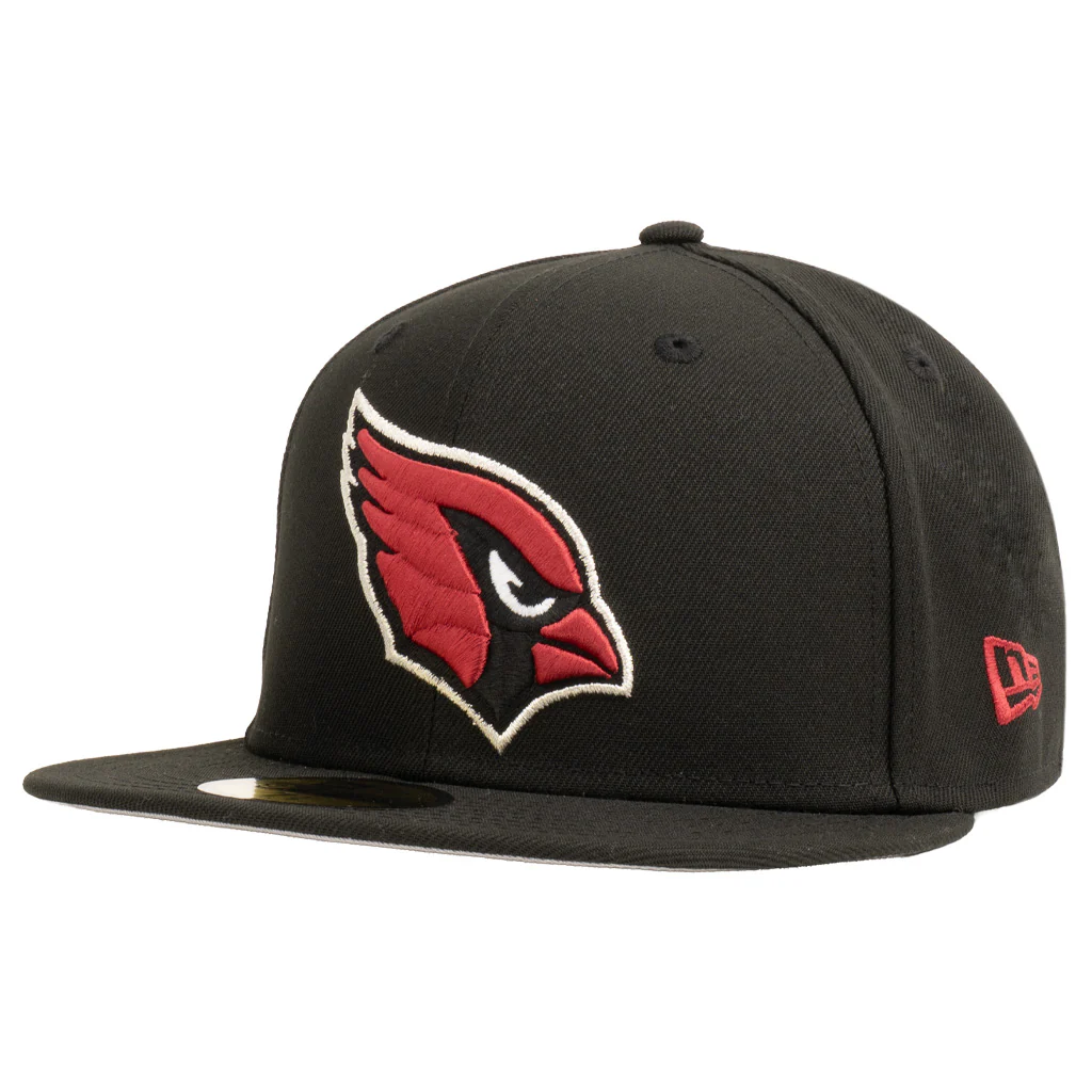 NFL Arizona Cardinals New Era Silver Outline 59FIFTY Fitted Hat - Black - Image 2