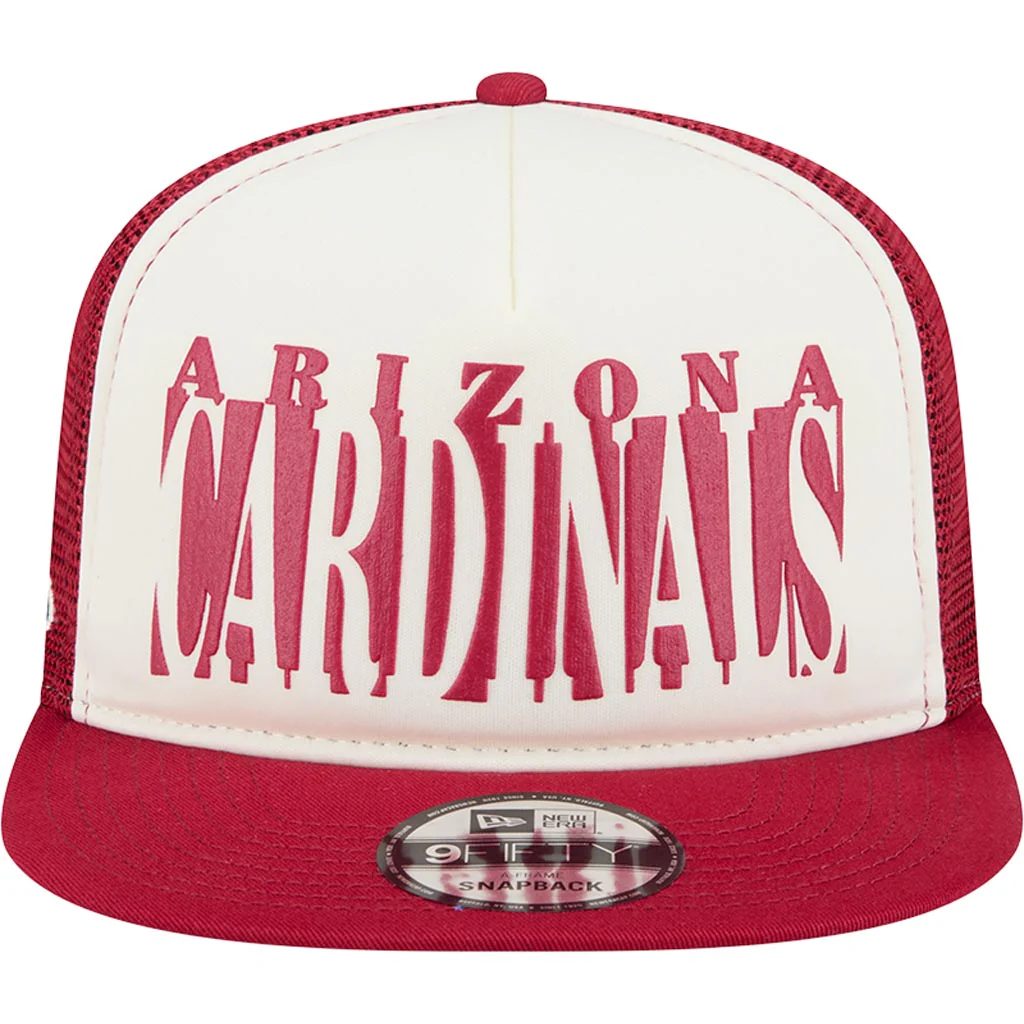 NFL Arizona Cardinals New Era Team Cutout 9FIFTY A-Frame Snapback Hat - Cream - Image 3