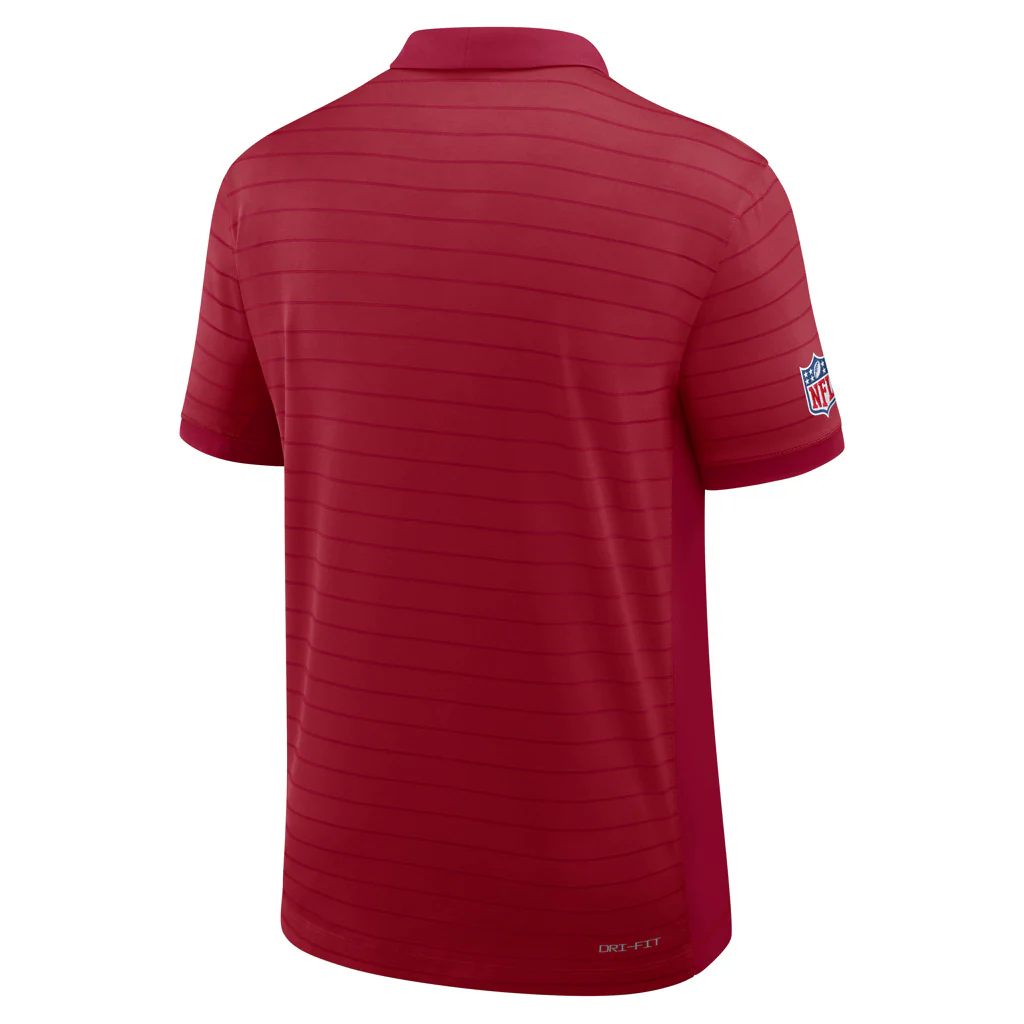 NFL Arizona Cardinals Nike 2025 Dri-Fit Striped Polo - Red - Image 3