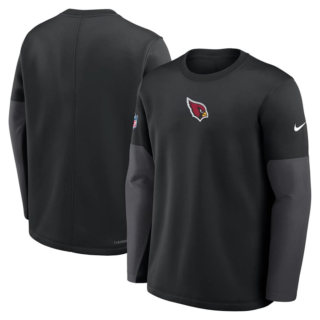 NFL Arizona Cardinals Nike 2025 Sideline Coaches Therma-FIT Long Sleeve T-Shirt - Black