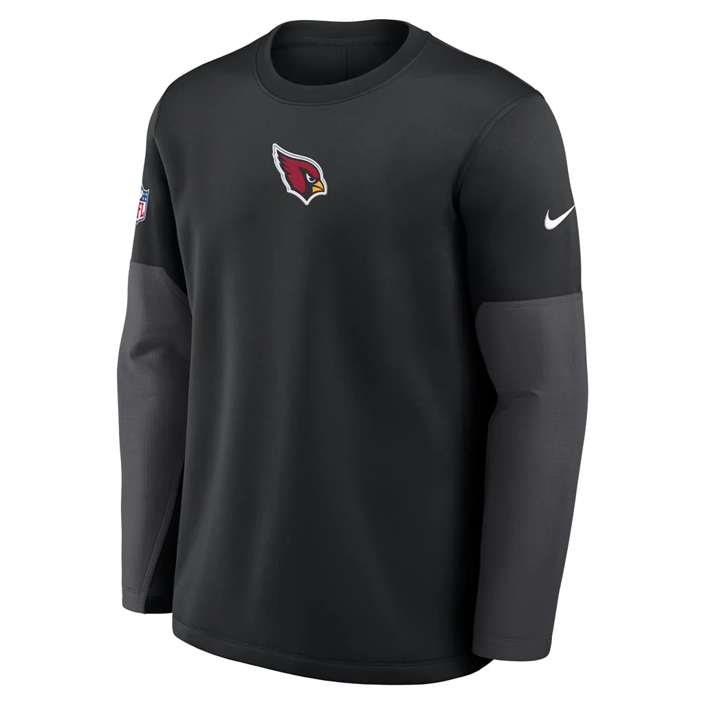 NFL Arizona Cardinals Nike 2025 Sideline Coaches Therma-FIT Long Sleeve T-Shirt - Black - Image 2