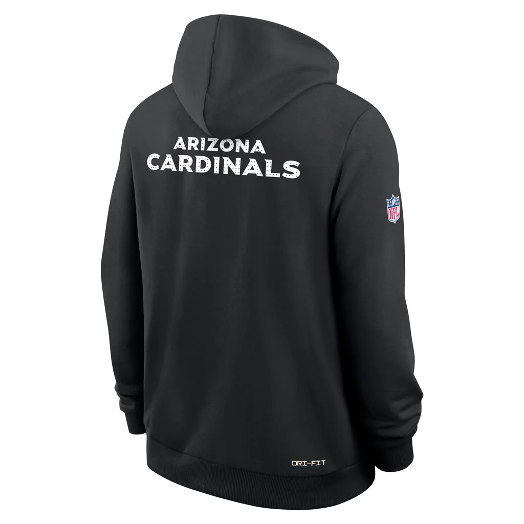 NFL Arizona Cardinals Nike 2025 Sideline Standard Issue Pullover Hoodie - Black - Image 3