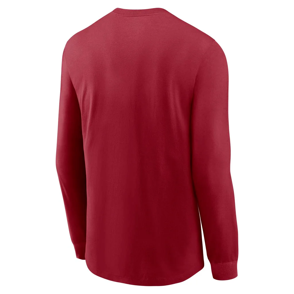 NFL Arizona Cardinals Nike Rewind Cotton Long Sleeve T-Shirt - Red - Image 3