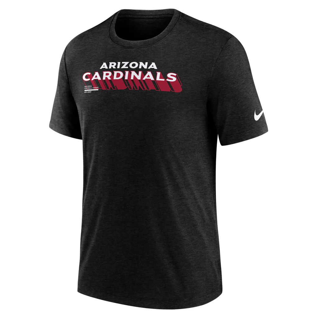 NFL Arizona Cardinals Nike Script Trail Triblend T-Shirt - Black - Image 2