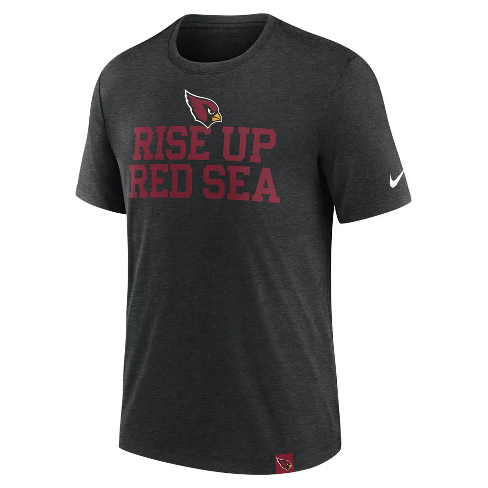 NFL Arizona Cardinals Nike Tri-Blend T-Shirt - Black - Image 2