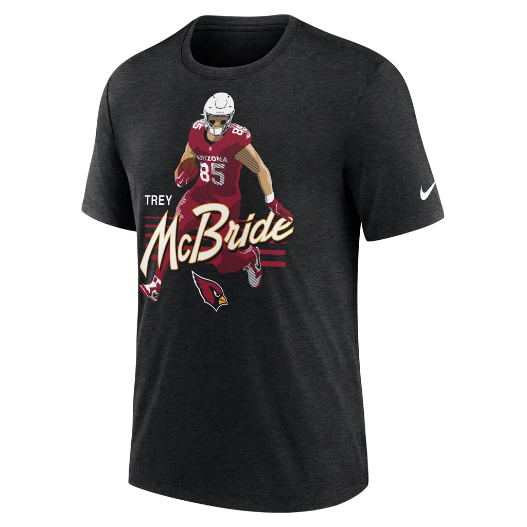 NFL Arizona Cardinals Trey McBride Nike Player Pack Triblend T-Shirt - Black - Image 2
