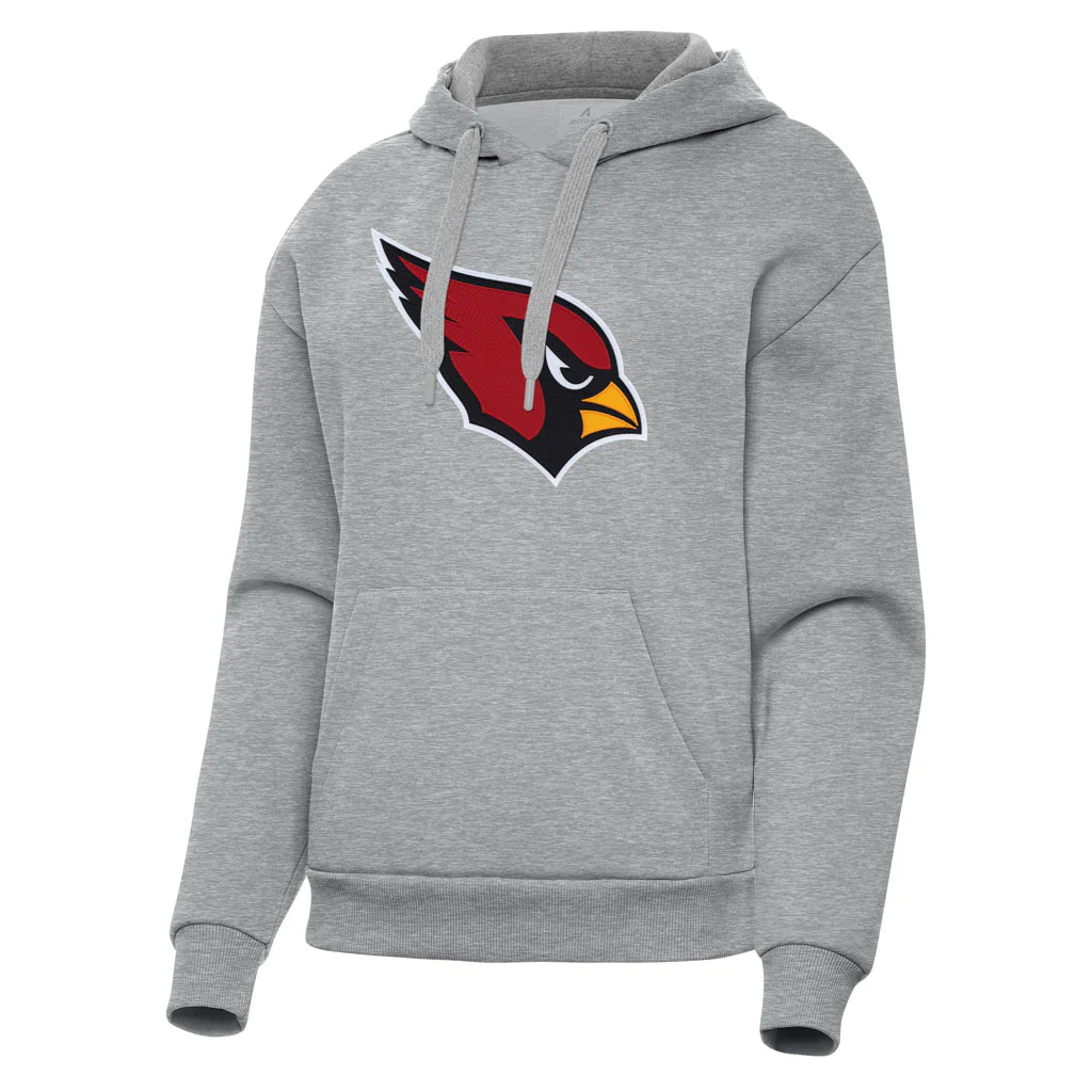 NFL Arizona Cardinals Women's Antigua Full Front Victory Pullover Hoodie - Heather gray