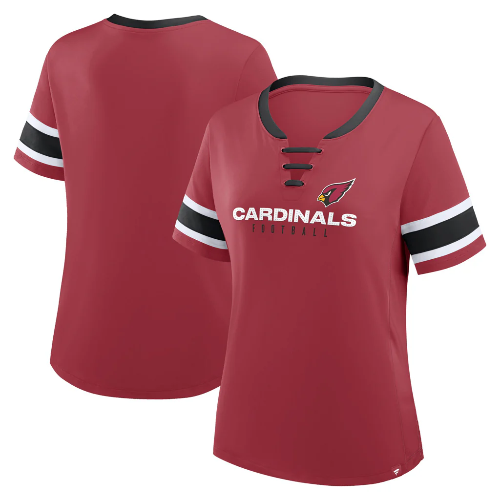 NFL Arizona Cardinals Women's Fanatics Draw Play Athena Lace-Up Top - Red