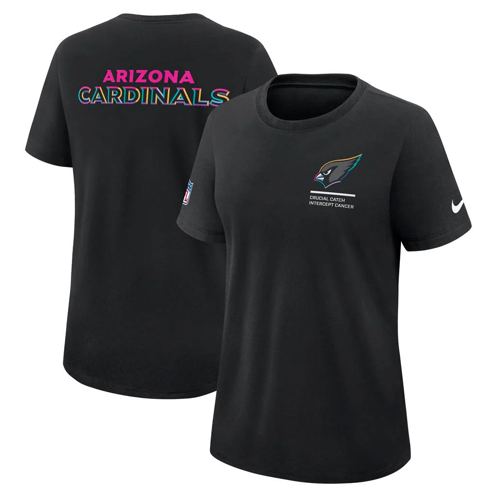 NFL Arizona Cardinals Women's Nike 2025 Crucial Catch Tri-Blend T-Shirt - Black