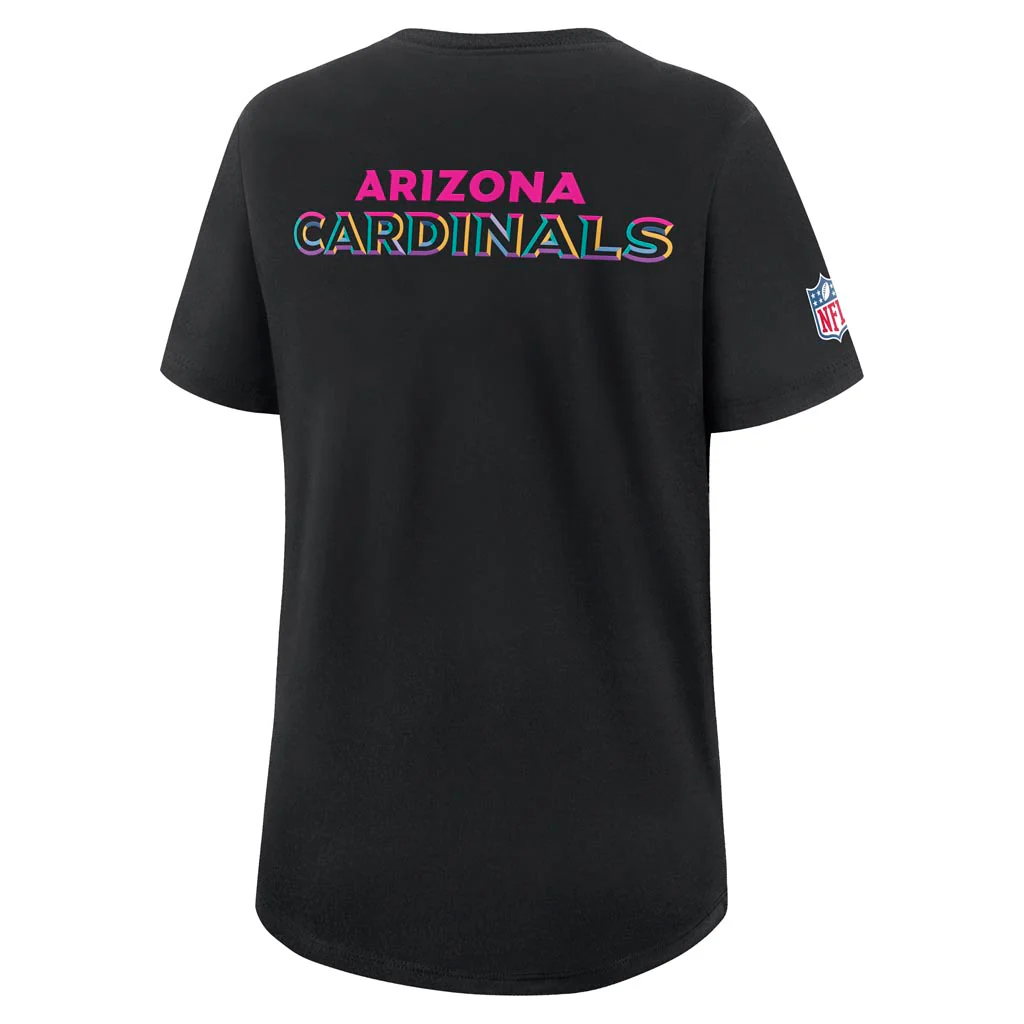 NFL Arizona Cardinals Women's Nike 2025 Crucial Catch Tri-Blend T-Shirt - Black - Image 3