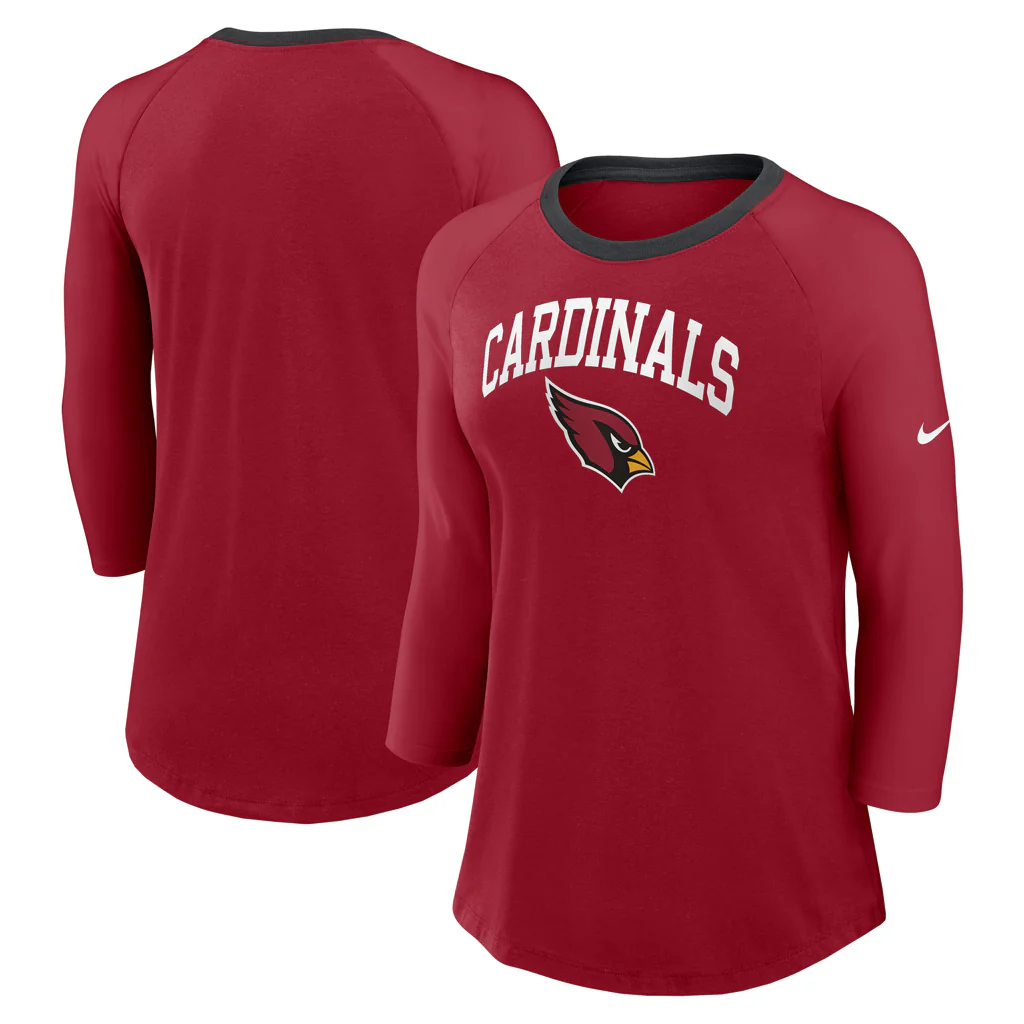 NFL Arizona Cardinals Women's Nike Fashion 3/4 Sleeve T-Shirt - Red