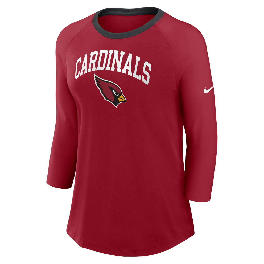 NFL Arizona Cardinals Women's Nike Fashion 3/4 Sleeve T-Shirt - Red - Image 2