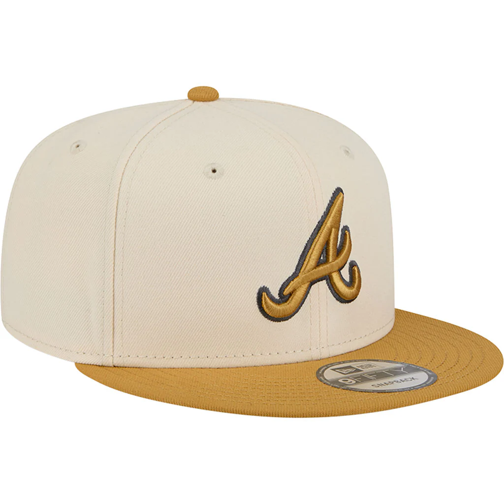 NFL Atlanta Braves New Era Two-Tone Dusted 9FIFTY Snapback Hat - Light cream - Image 2