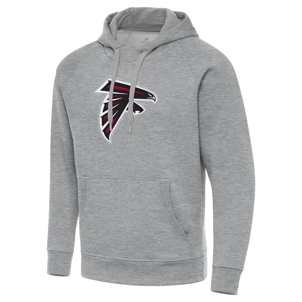 NFL Atlanta Falcons Antigua Full Front Victory Pullover Hoodie - Heather gray