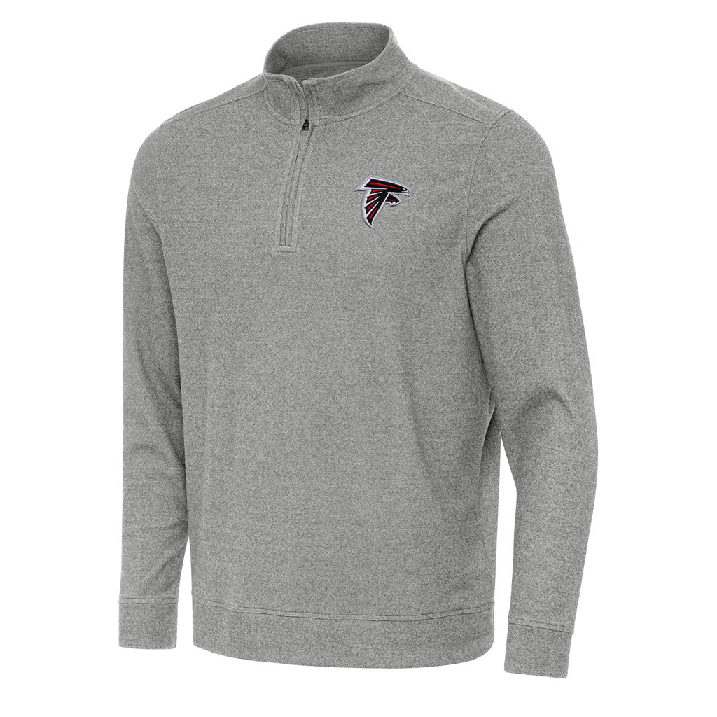 NFL Atlanta Falcons Antigua Subtle 1/4 Zip Pullover Jacket - Heather black