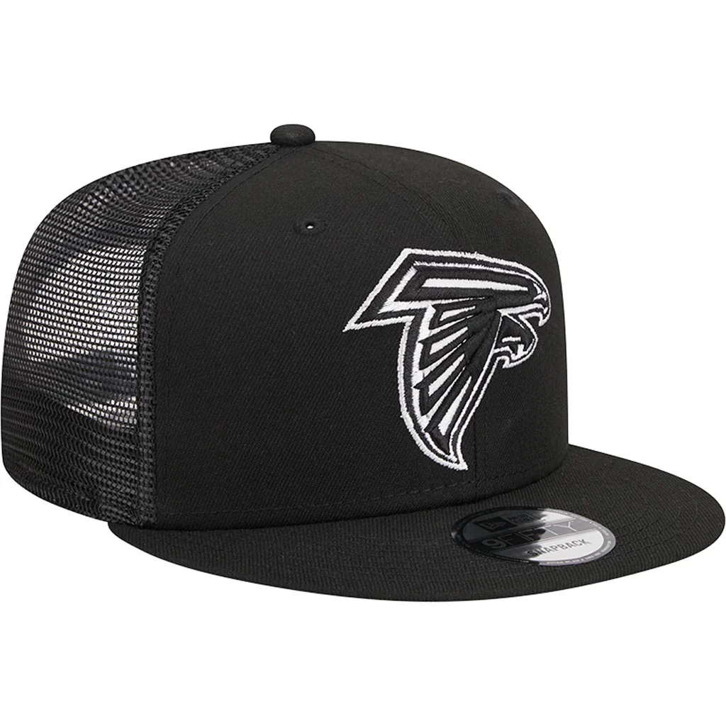 NFL Atlanta Falcons New Era Black & White 9FIFTY Snapback Trucker Hat - Black - Image 2