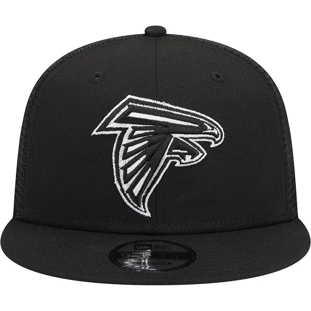 NFL Atlanta Falcons New Era Black & White 9FIFTY Snapback Trucker Hat - Black - Image 3