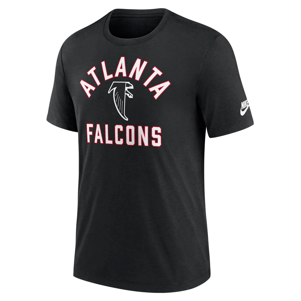 NFL Atlanta Falcons Nike Tri-Blend Rewind T-Shirt - Black - Image 2