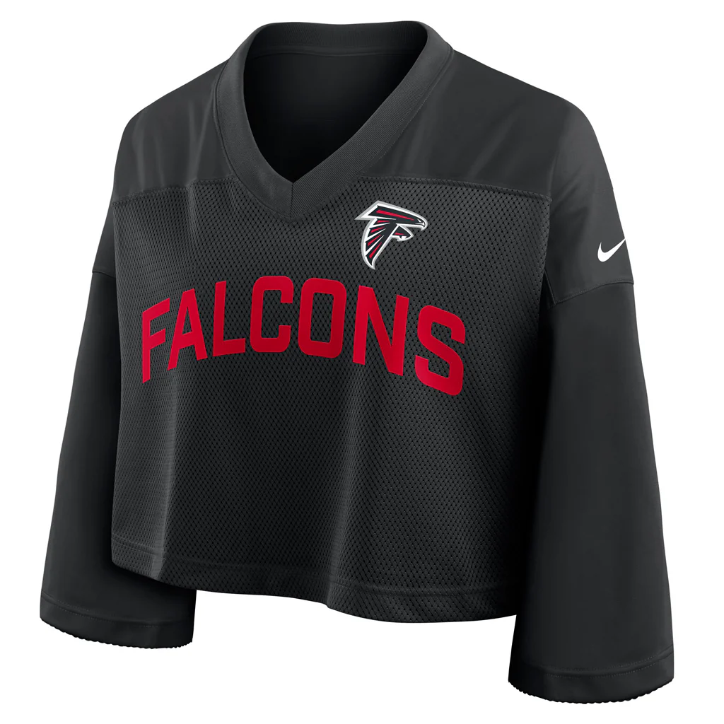 NFL Atlanta Falcons Women's Nike Jersey Fashion Crop Top - Black - Image 2