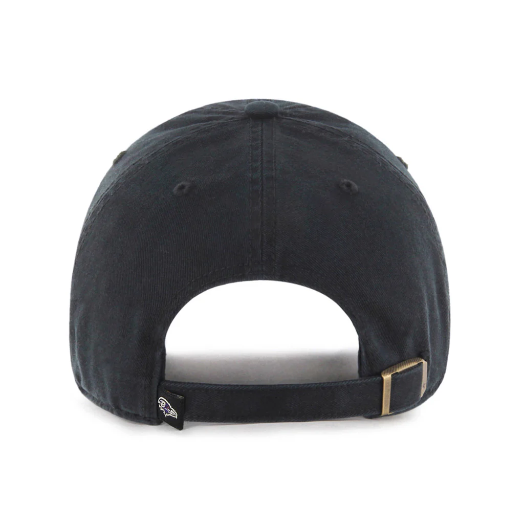 NFL Baltimore Ravens '47 Logo Clean Up Adjustable Hat - Black - Image 2