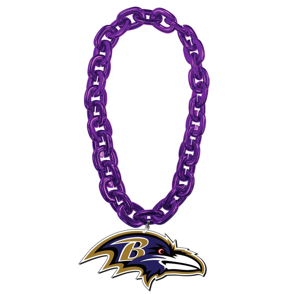 NFL Baltimore Ravens Aminco Large Fan Chain Necklace - Purple