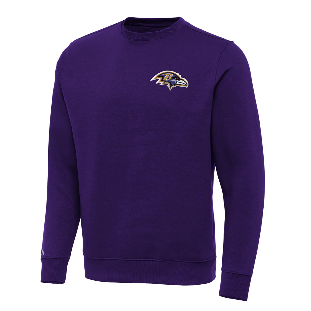 NFL Baltimore Ravens Antigua Victory Crewneck Sweater - Purple