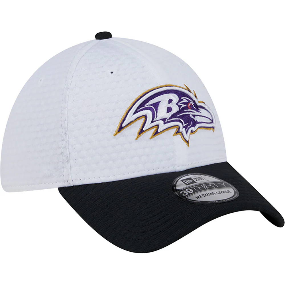 NFL Baltimore Ravens New Era 2024 Training 39THIRTY Flex Fit Hat - White - Image 2