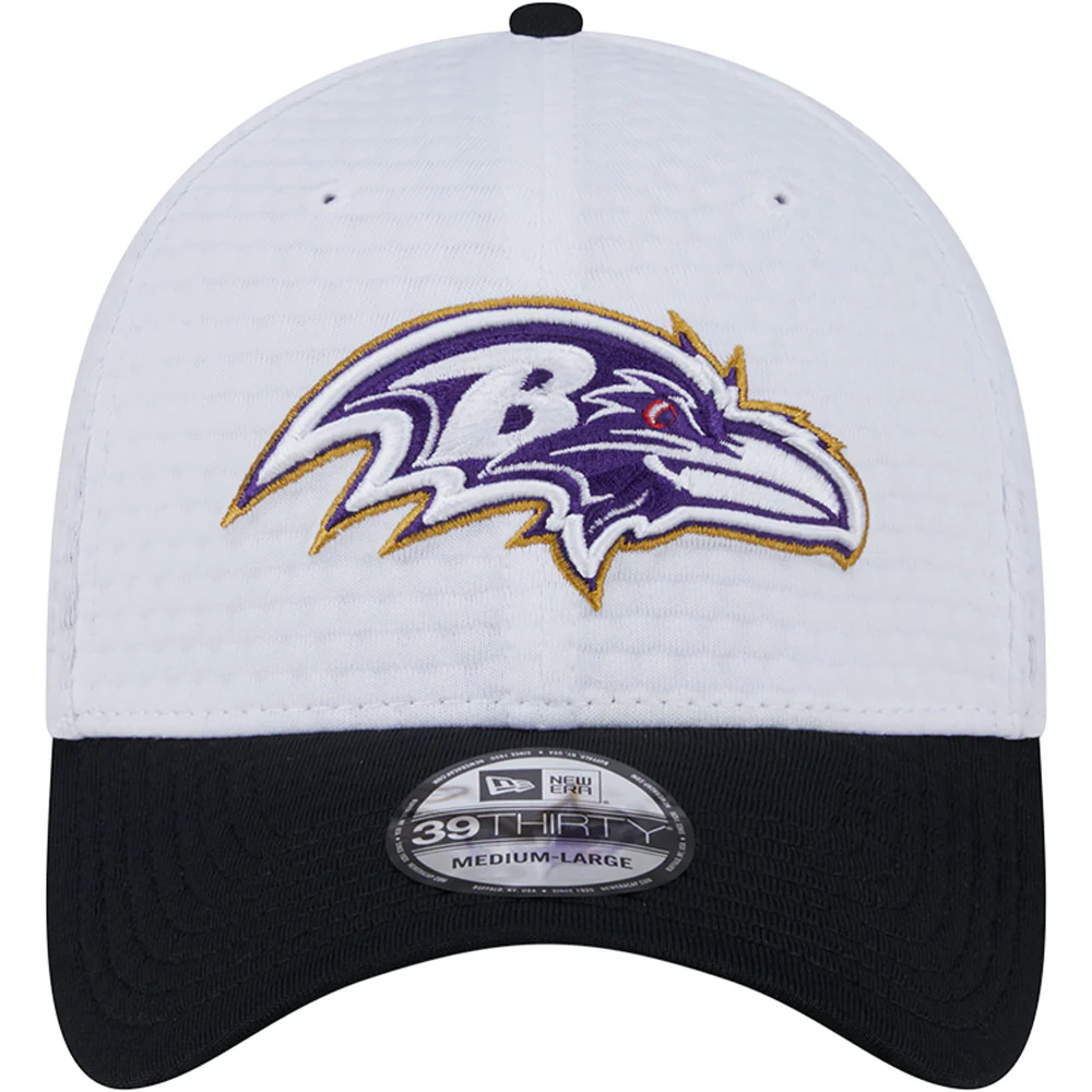 NFL Baltimore Ravens New Era 2024 Training 39THIRTY Flex Fit Hat - White - Image 3