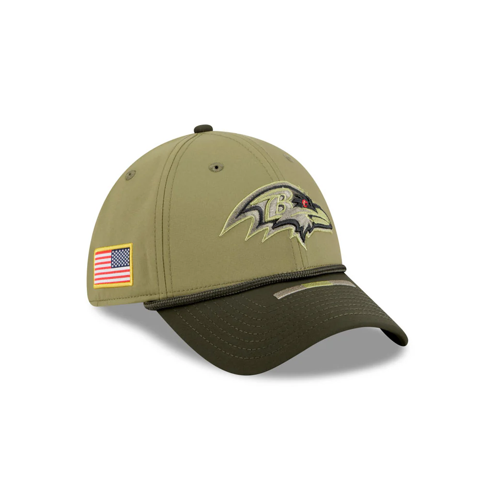 NFL Baltimore Ravens New Era 2025 Salute to Service 39THIRTY Flex Fit Hat - Green